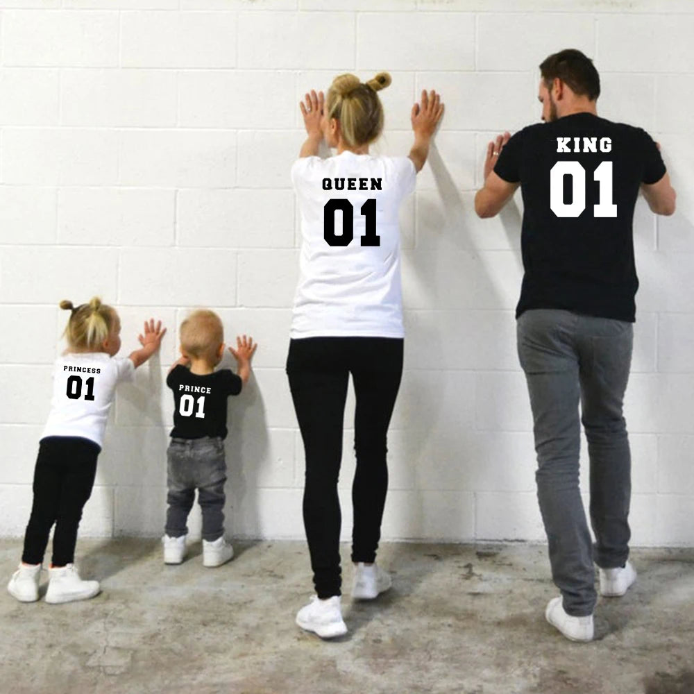 Family Team T-shirts King Queen Prince Princess Matching