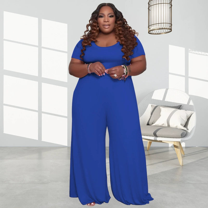 Xl-5xl Large Size Summer Casual plus Size Women's Jumpsuit