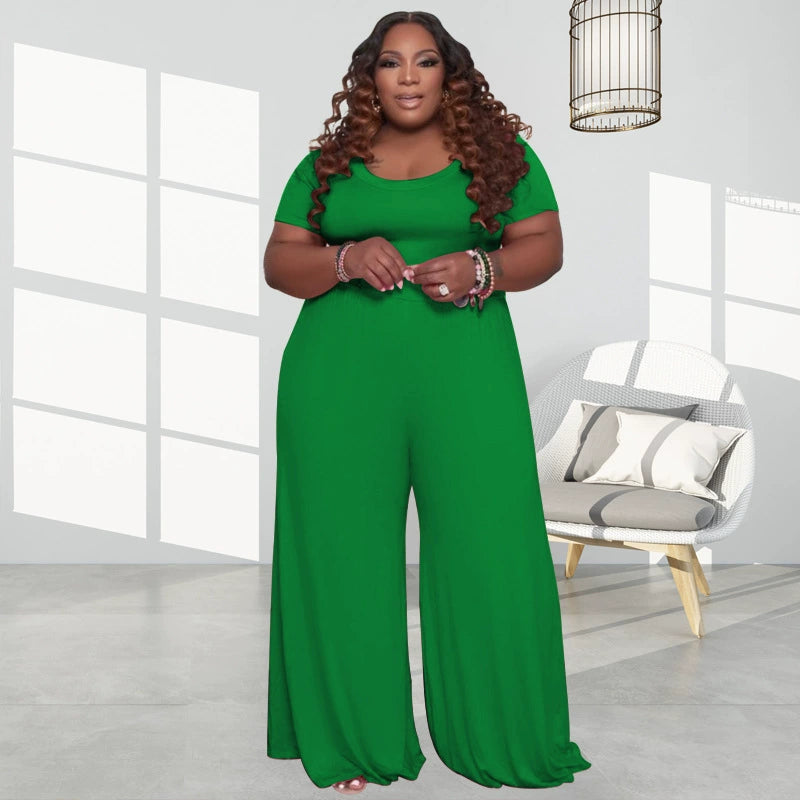 Xl-5xl Large Size Summer Casual plus Size Women's Jumpsuit