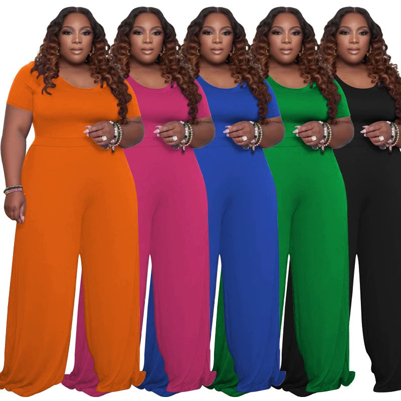Xl-5xl Large Size Summer Casual plus Size Women's Jumpsuit