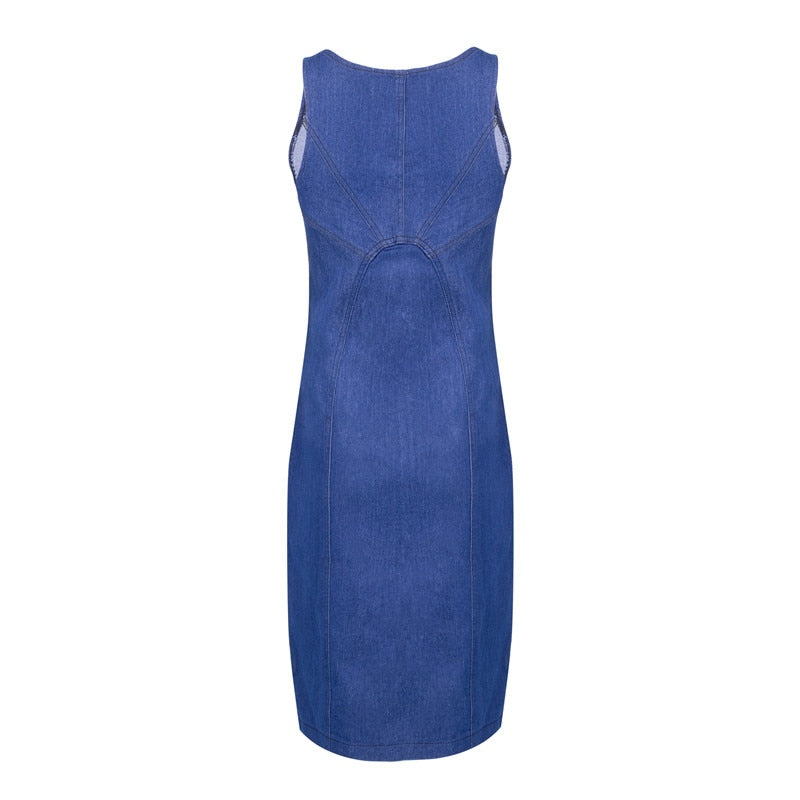 Women Sleeveless Denim Jean Dress