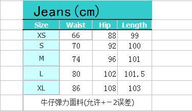 Woman Ripped Jeans High Waist Stretch Denim Pencil Pants