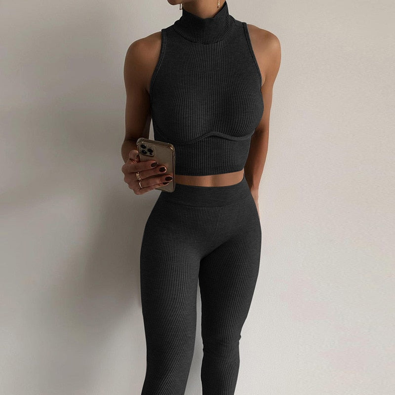 Sleeveless High Waist Matching Set