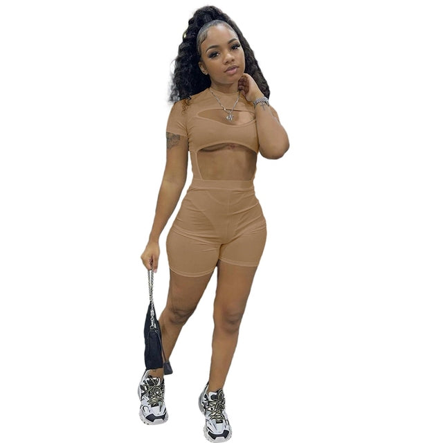 Sexy Two Piece Set Cut Out Bodysuit